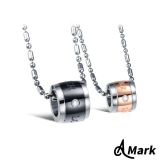 【A MARK】愛是永恆水鑽造型鈦鋼項鍊(2色任選)