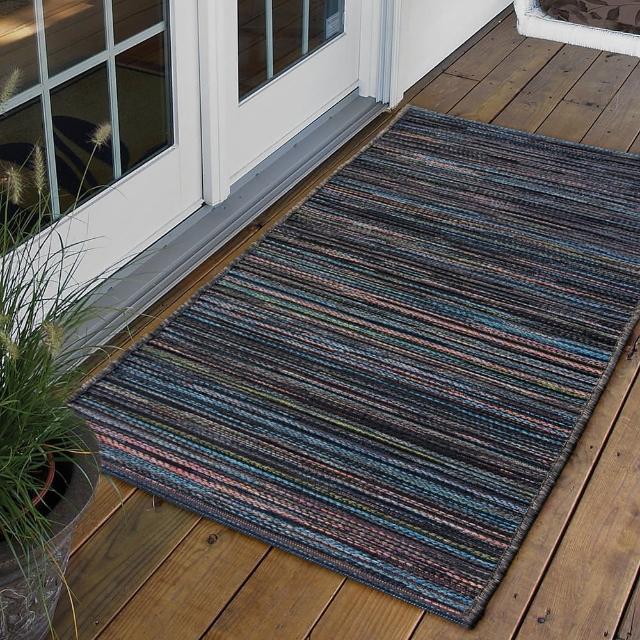 【Ambience】比利時Brighton 平織地毯(紫藍 80x150cm)