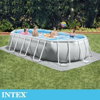 【INTEX】長型框架速搭大型游泳池-附濾水泵-503x274x122cm(13365L-26795EH)