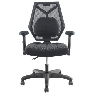 【DR. AIR】升降椅背人體工學氣墊辦公網椅(黑)