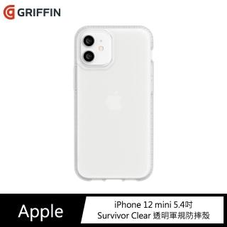 【Griffin】iPhone 12 mini 5.4吋 Survivor Clear 透明軍規防摔殼(iPhone 保護殼)