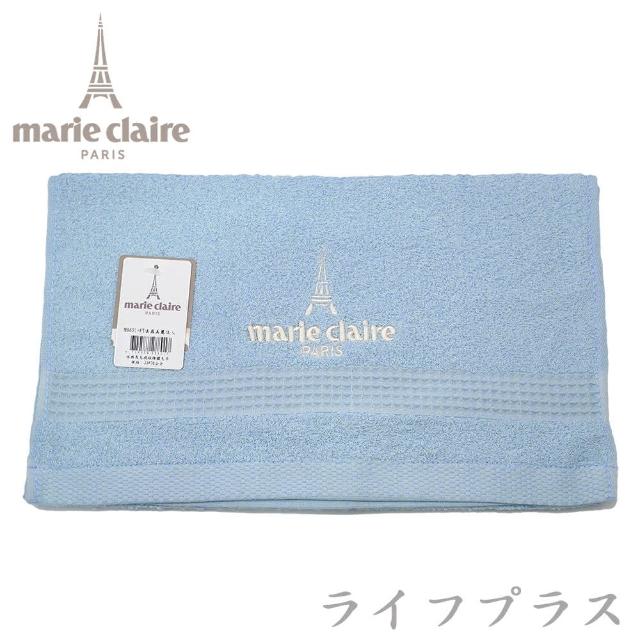 法國美麗佳人經典長毛提緞精繡浴巾-M8801-BT-淺藍色X1條+粉色X1條(美麗佳人浴巾)