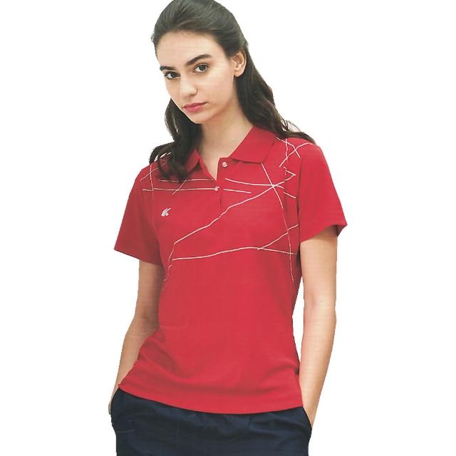 【KAWASAKI】女版運動休閒吸濕排汗短POLO衫(紅#KW2256A)