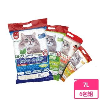 【ECO 艾可】豆腐貓砂原味/玉米/綠茶/活性碳 7L(雙拼六包組)