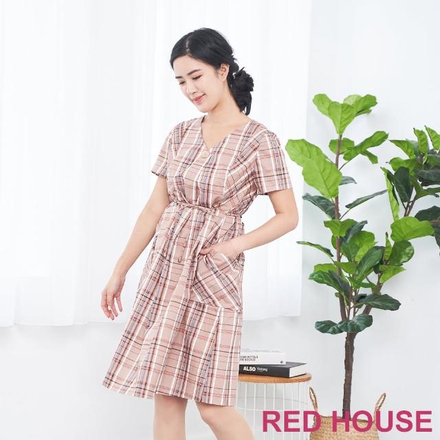 【RED HOUSE 蕾赫斯】休閒格紋洋裝(共2色)