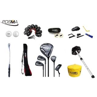 【Posma】Posma 男士高爾夫5支桿組合 半套桿 揮桿 推桿 訓練套組 送半截槍包(MGCS33GS5BLK_A2)