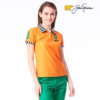【Jack Nicklaus 金熊】GOLF女款素面吸濕排汗POLO衫/高爾夫球衫(橘色)