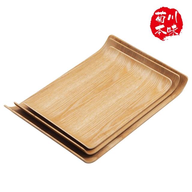 【菊川本味】自然風木盤-長方平底弧邊-小(木盤 木長方盤 木質托盤 套餐盤 木餐盤 送餐盤)