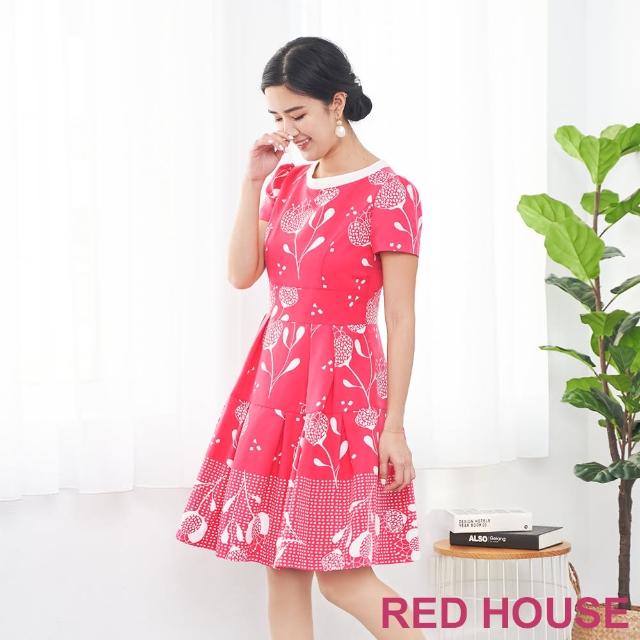 【RED HOUSE 蕾赫斯】鬱金香印花洋裝(桃色)