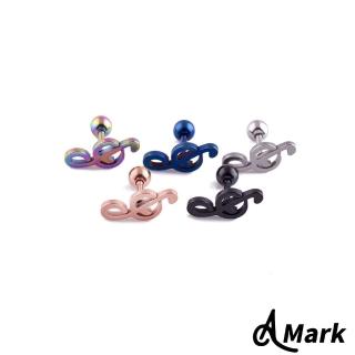 【A MARK】個性音樂符號造型316L鈦鋼耳釘(單只)
