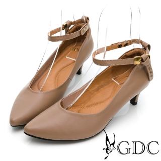 【GDC】2way經典款素色基本後帶尖頭低跟包鞋-可可色(021967-08)