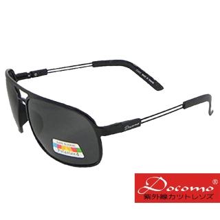 【Docomo】高等級偏光設計墨鏡 文青復古風 超輕量眼鏡 舒適配戴感 專業抗UV400(質感黑)