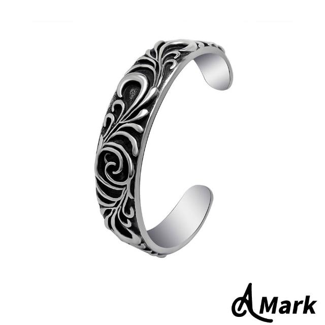 【A MARK】復古潮流闌尾花紋造型316L鈦鋼手環