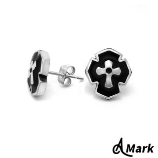 【A MARK】可愛版十字架造型316L鈦鋼單只耳環