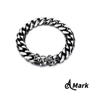 【A MARK】經典潮流時尚鍊條圖騰釦環造型316L鈦鋼手鍊