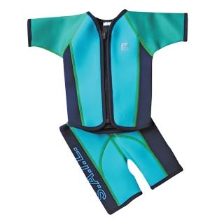 【Splash About 潑寶】兒童 游泳套裝 防寒 防曬 抗UV- 棕櫚樹/藍綠(兒童泳衣)
