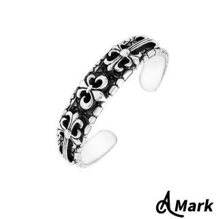 【A MARK】歐美歌德十字軍花造型316L鈦鋼手環