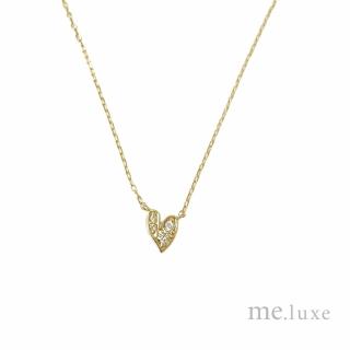 【me.luxe】K10黃K手繪愛心鑽石5分鍊(日本輕珠寶網路銷售NO.1)
