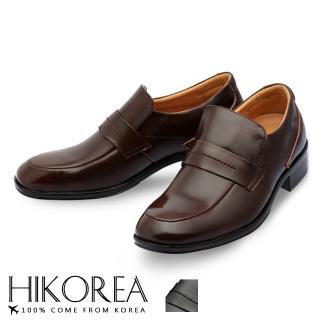 【HIKOREA】韓國空運/版型正常。紳士款皮革拼接造型一字帶尖頭皮鞋 正裝 厚底 男皮鞋(73-366共2色/現+預)