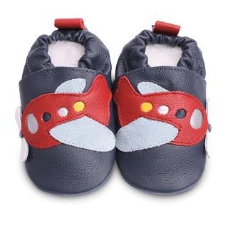 【shooshoos】健康無毒真皮手工鞋/專業真皮學步鞋/專業嬰兒鞋(紅色飛機)