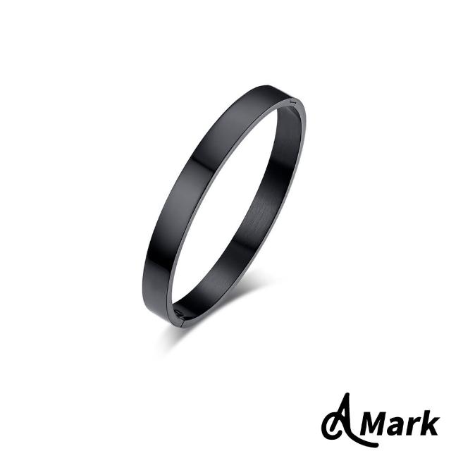 【A MARK】亮面簡約造型鈦鋼手環(生日禮物 情侶配飾)