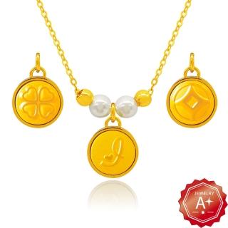 【A+】32選1 9999純黃金項鍊 貝珍珠垂吊字母-0.43錢±5厘