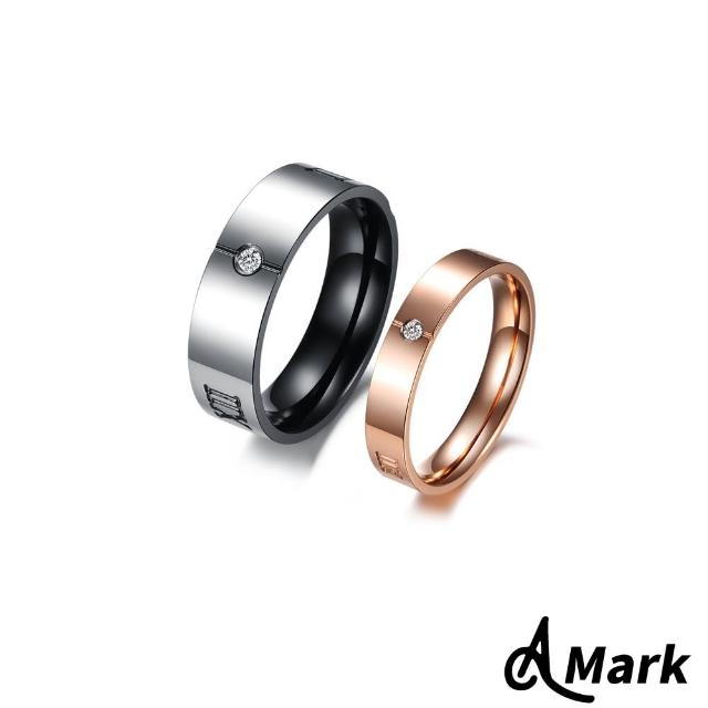 【A MARK】羅馬數字鑲嵌水晶鑽造型戒指(2色任選)