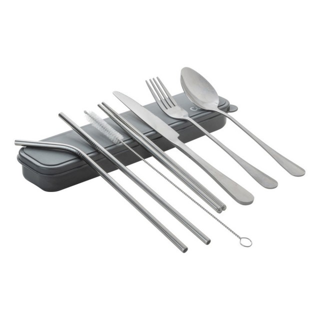 【CUISIPRO】清潔刷+吸管餐具組(湯匙 叉子 餐刀)