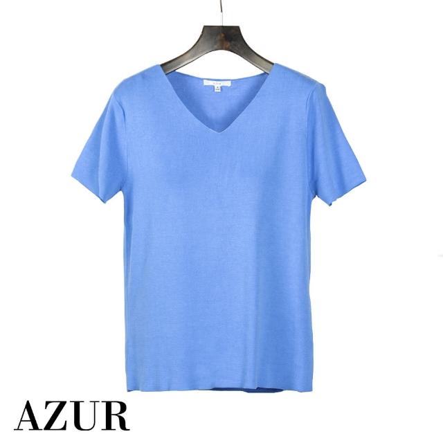 【AZUR】基本百搭V領針織上衣