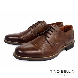 【TINO BELLINI 貝里尼】男款 牛皮紳士格調橫飾繫帶德比鞋 TH9006-09