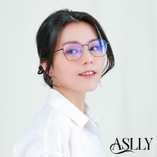 【ASLLY】S1029細黑梯型濾藍光眼鏡