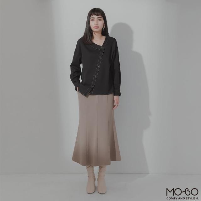 【MO-BO】不甘平凡不對稱壓線上衣(上衣)