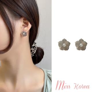 【MISS KOREA】韓國設計S925銀針氣質清新花朵造型耳環(2色任選)
