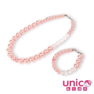【UNICO】韓版 兒童裝扮必備珍珠粉系項鍊+手鍊(配件/飾品)