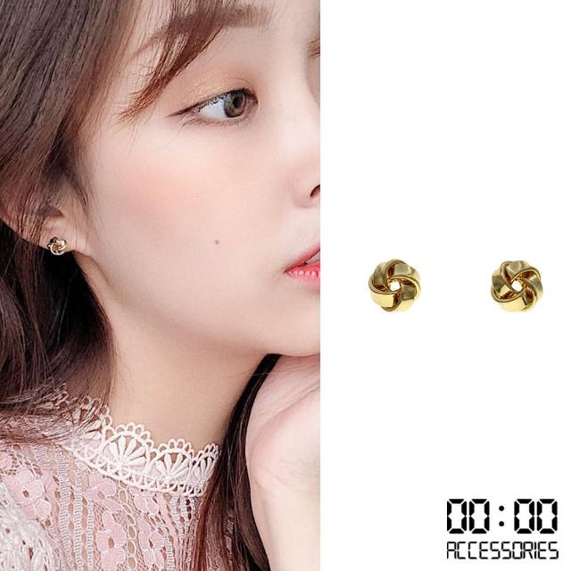 【00:00】韓國設計S925銀針簡約花結復古金屬耳環