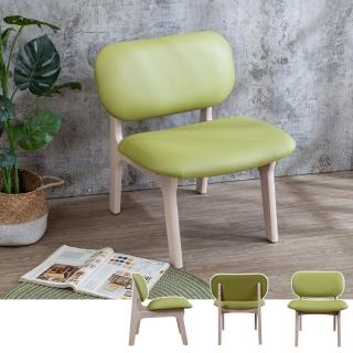 【BODEN】斯頓實木綠色皮餐椅/單人座休閒椅
