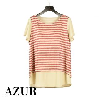 【AZUR】經典款條紋兩件式上衣