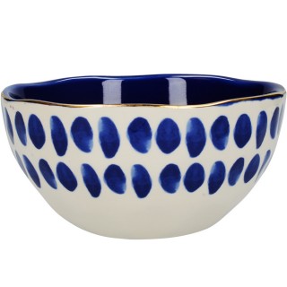 【CreativeTops】靛藍餐碗 波點15cm(飯碗 湯碗)