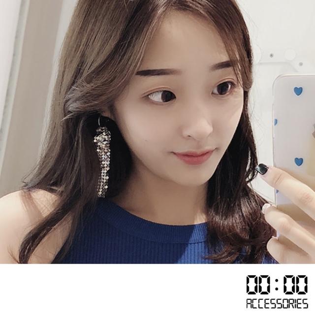 【00:00】韓國設計復古閃耀亮片圈圈耳環