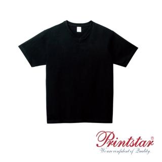 【日本 PRINTSTAR】純棉 5.6oz V領重磅T恤-男女同款(黑色)