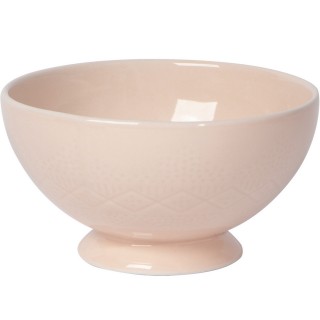 【NOW】刻紋石陶餐碗 圖騰粉11.5cm(飯碗 湯碗)