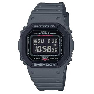 【CASIO 卡西歐】G-SHOCK 街頭軍風雙層錶圈運動電子錶-灰(DW-5610SU-8)