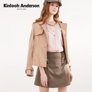 【Kinloch Anderson】金安德森女裝 都會風口袋剪接蝴蝶結A字裙短裙(軍綠)