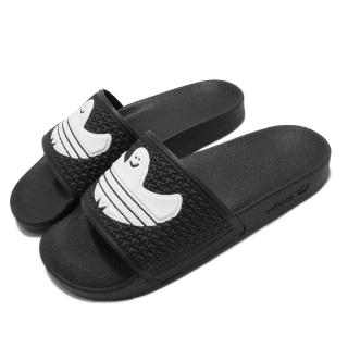 【adidas 愛迪達】拖鞋 Shmoofoil Slide 套腳 男女鞋 愛迪達 造型logo 情侶穿搭 夏日 黑 白(FY6849)