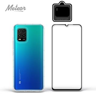 【Meteor】MI 小米10 Lite 5G 手機保護超值3件組(透明空壓殼+鋼化膜+鏡頭貼)