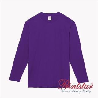 【日本 PRINTSTAR】純棉 5.6oz 長袖重磅T恤-男女同款(紫色)