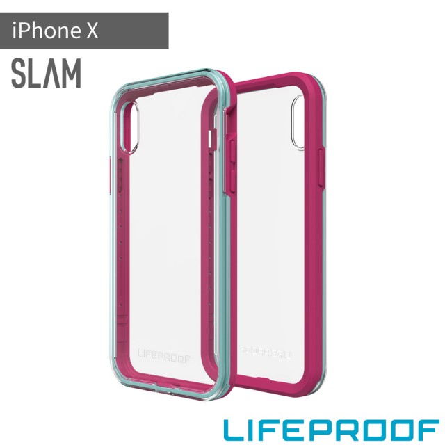 【LifeProof】iPhone X 5.8吋 SLAM 防摔保護殼(桃/青)