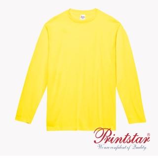 【日本 PRINTSTAR】純棉 5.6oz 長袖重磅T恤-男女同款(黃色)