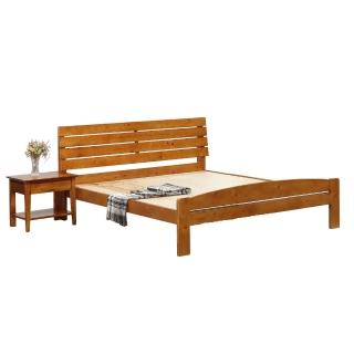 【MUNA 家居】日式風情雲杉檜木色5尺雙人床含床頭櫃(雙人床 床架 床台)