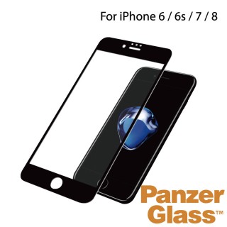 【PanzerGlass】iPhone 6/6s/7/8 4.7吋 3D耐衝擊高透鋼化玻璃保護貼+漾玻透明殼(黑)